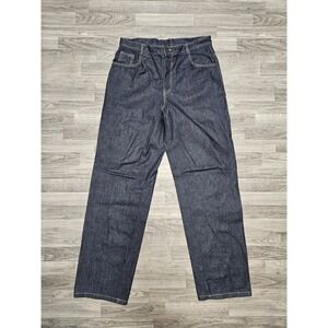 Vintage 90s Y2k Sean John  Embroidered Hip Hop Denim Blue Baggy Jeans Size 38X40